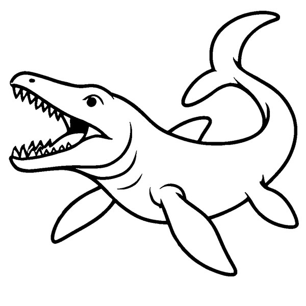 Mosasaurus marino nadando majestuosamente bajo el agua con aletas extendidas y cola poderosa