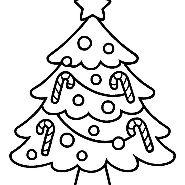 Árbol de navidad decorado con bastones de caramelo rojos y blancos