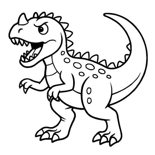 Dibujo de Ceratosaurus con cresta distintiva y cuerpo robusto en perfil lateral